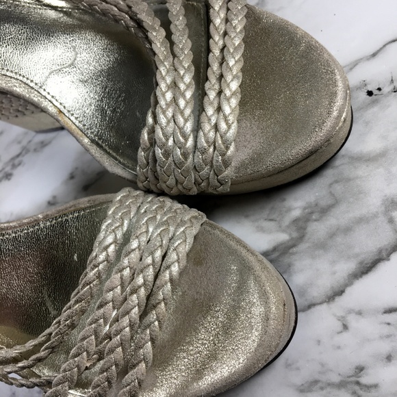 Lauren Ralph Lauren Gold Espadrille Wedge Sandals - Picture 5 of 8